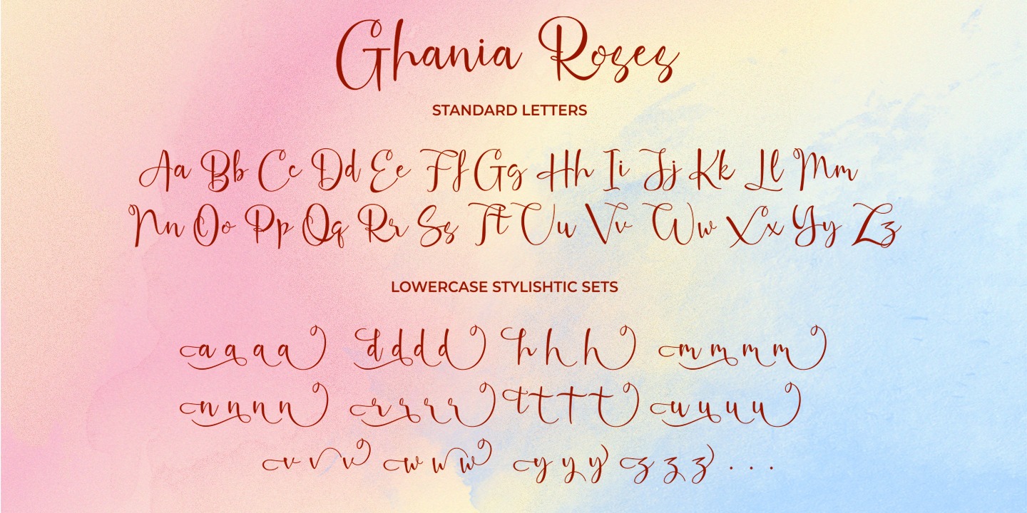 Пример шрифта Ghania Roses Regular